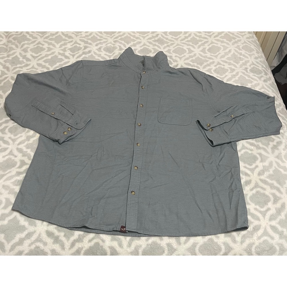 Alesbury Mens XXL Gray/ Blue Micro Stripe Button Down Shirt Long Sleeve